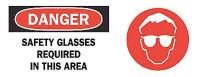 4GG04 Danger Sign, 7 x 17In, R and BK/WHT, ENG