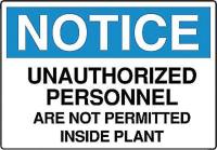 4GG40 Notice Sign, 14 x 20In, BL and BK/WHT, ENG