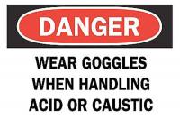 4GG54 Danger Sign, 10 x 14In, R and BK/WHT, ENG