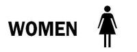 4GG61 Restroom Sign, 4 x 12In, BK/WHT, Women, ENG