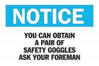 4GG62 Notice Sign, 10 x 14In, BL and BK/WHT, ENG