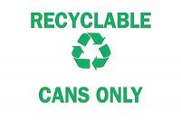 4GG71 Recycle Sign, 7 x 10In, GRN/WHT, ENG, SURF