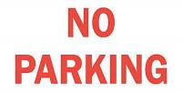4GH41 Parking Sign, 7 x 10In, R/WHT, No PRKG, Text