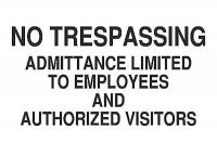 4GH43 Admittance Sign, 20 x 28In, BK/WHT, ENG