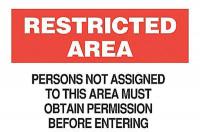 4GH48 Security Sign, 14 x 20In, BK and R/WHT, ENG