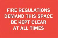 4GH80 Fire Regulations Sign, 10 x 14In, WHT/R