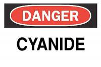4GJ32 Danger Sign, 10 x 14In, R and BK/WHT, CYN