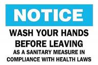 4GJ66 Notice Sign, 14 x 20In, BL and BK/WHT, ENG