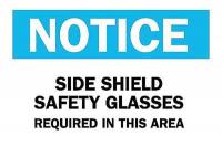 4GJ85 Notice Sign, 10 x 14In, BL and BK/WHT, ENG