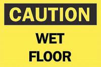 4GJ95 Caution Sign, 10 x 14In, BK/YEL, Wet FL, ENG