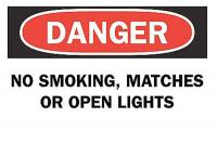 4GK37 Danger No Smoking Sign, 14 x 20In, ENG