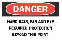 4GK59 Danger Sign, 7 x 10In, R and BK/WHT, ENG