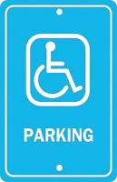 4GL22 Parking Sign, 18 x 12In, WHT/BL, PRKG