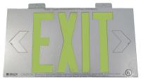 4GPT6 Exit Sign, 8 x 15In, GRN/SIL, Exit, ENG, SURF