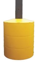 4GRG9 Pole Cover, 3 Ring, 6In Round, Yellow
