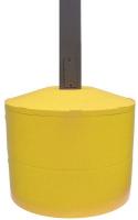 4GRG3 Pole Cover, 2 Ring, 6In Round, Yellow