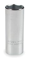1FX26 Socket, Deep, 1/2Dr, 1 1/16 In, 6Pt, Chrome