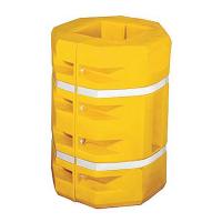 9JUV3 Column Protector, Square, Yellow, 16 In