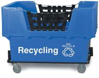 4HTF9 Material Handling Cart, Blue, Recycling