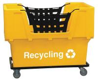 4HTG4 Material Handling Cart, Yellow, Recycling