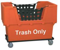 4HTH4 Material Handling Cart, Orange, Trash Only