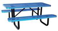 4HUR5 Picnic Table, Rectangular, Blue