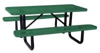 4HUR6 Picnic Table, Rectangular, Green