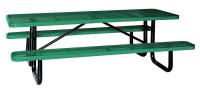 4HUR8 Picnic Table, Rectangular, Green