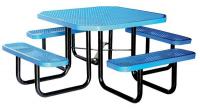 4HUV5 Picnic Table, Perforated, Octagonal, Blue