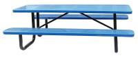 4HUW2 Picnic Table, Perforated, Rectangular, Blue