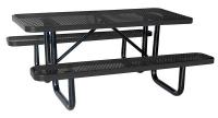 4HUW9 Picnic Table, Rectangular, Black