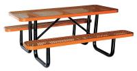 4HUX1 Picnic Table, Rectangular, Brown