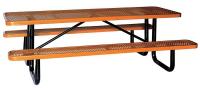 4HUX3 Picnic Table, Rectangular, Brown