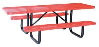 4HUX4 Picnic Table, Rectangular, Red