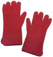 4JC92 Heat Resist Gloves, Red, XL, Terry Cloth, PR