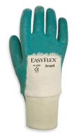 4JF66 Coated Gloves, 10/XL, White/Green, PR
