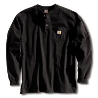 4JFC3 Long Sleeve Henley, Black, XL