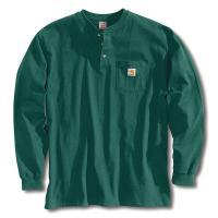 4JFD5 Long Sleeve Henley, Hunter Green, L