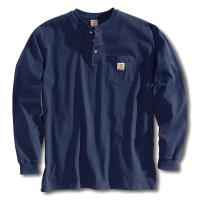 4JFE1 Long Sleeve Henley, Navy, XL
