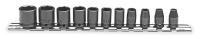 4JW81 Impact Socket Set, 1/4Dr, Std, 11 Pc