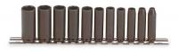 4JW89 Impact Socket Set, 1/4Dr, Deep, 11 Pc