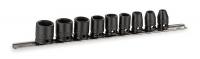 4JW92 Socket Set, Impact, Std, 3/8 Dr, 9 Pc