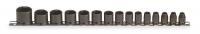 4JW93 Impact Socket Set, 3/8 Dr, 6 Pt, SAE, 15 Pc