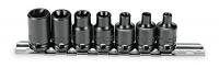 4JW97 Socket Set, Impact, Female Torx, 7 Pc