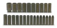 4JX22 Impact Socket Set, 1/2 Dr, 6 Pt, mm, 25 Pc