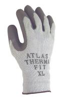 4JY35 Coated Gloves, M, Knit Wrist, Gray, PR