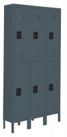 4KCT1 Unassem Locker, 2 Tier, W 36, D 15, H78, Gray