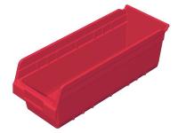 4KEV7 Shelf Bin, W 6 5/8, H 6, D 17 7/8, Red