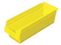 4KEV8 Shelf Bin, W 6 5/8, H 6, D 17 7/8, Yellow