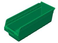 4KEW1 Shelf Bin, W 6 5/8, H 6, D 17 7/8, Green